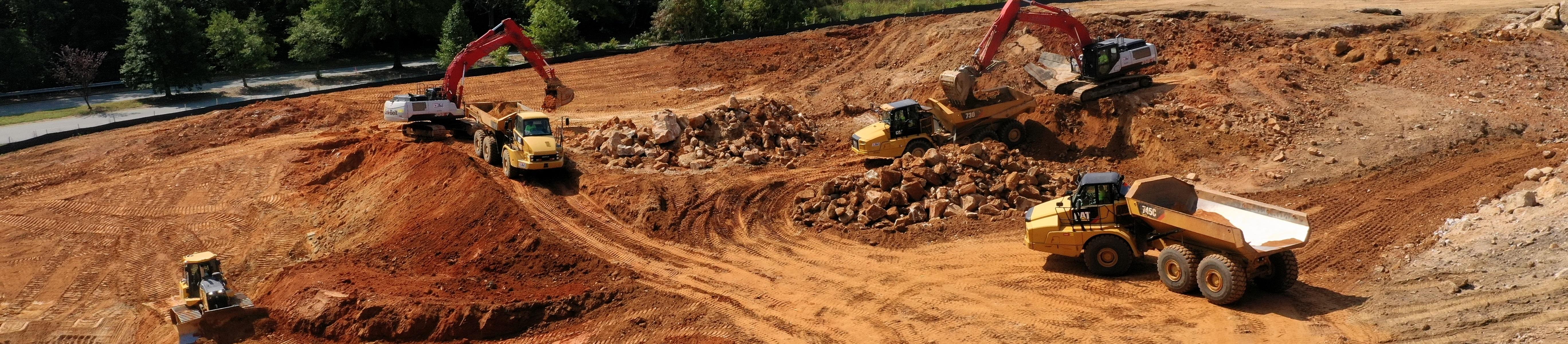 Excavators on Construction Site